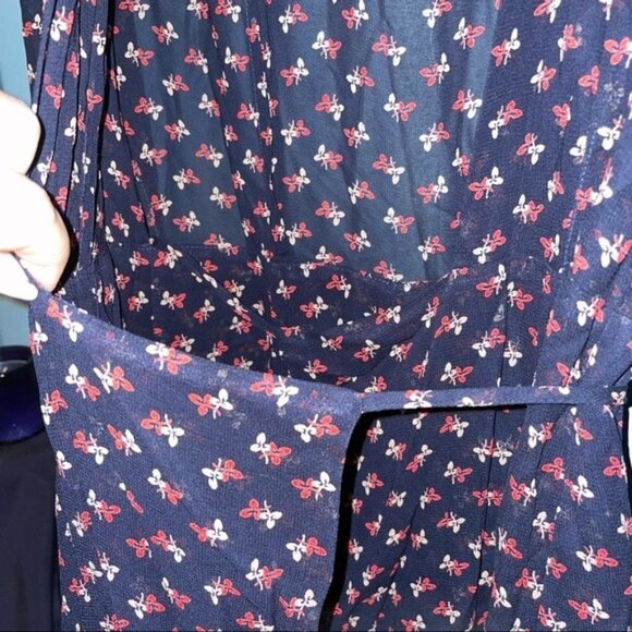 Reformation Wrap Dress Black and Ditzy Floral Print size XS - Picture 7 of 11